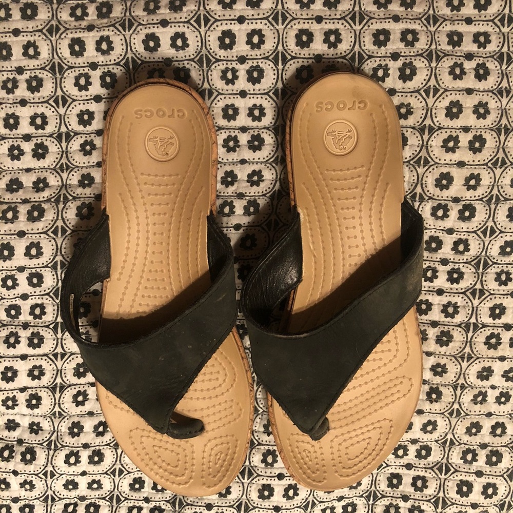 Crocs wedge sandals size 6.5